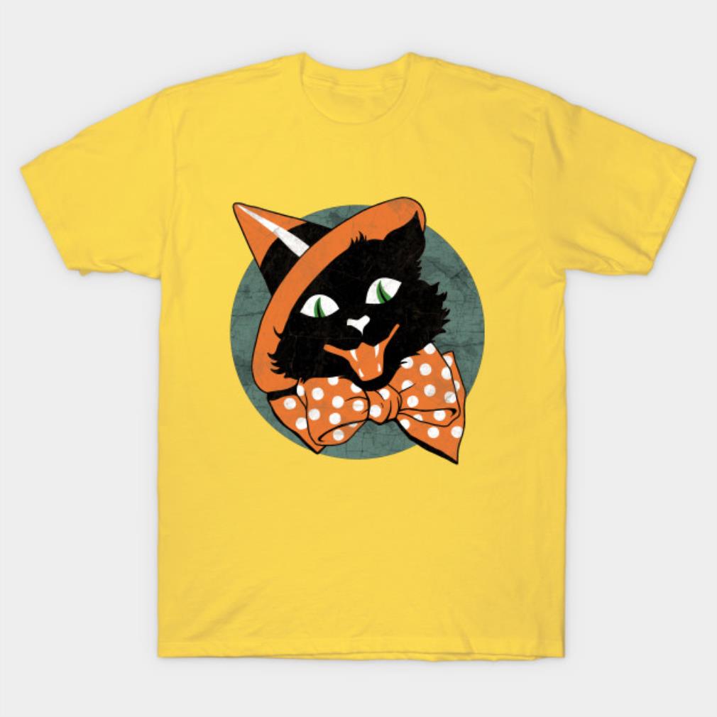 Vintage Halloween Black Cat T-Shirt