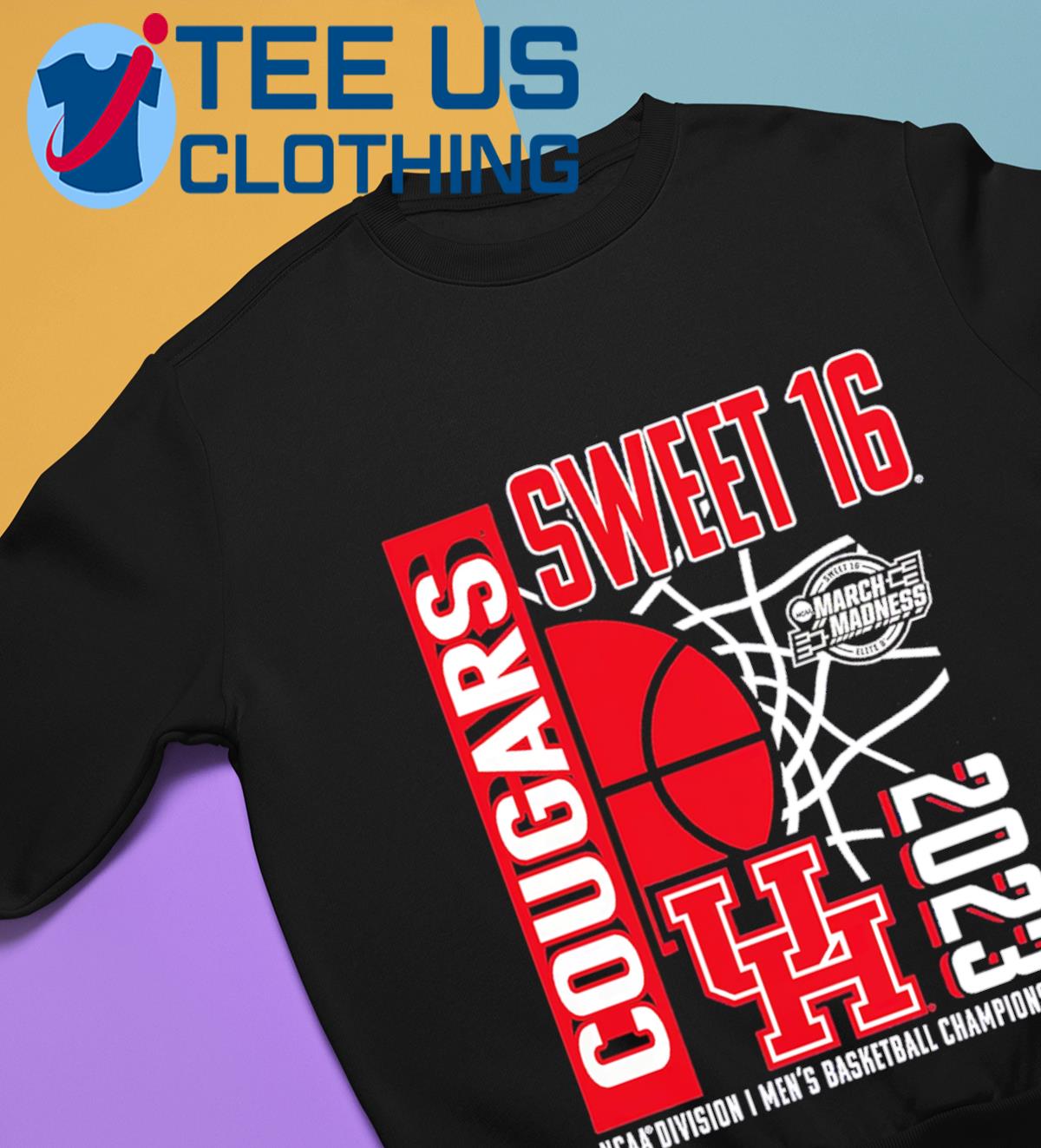 Houston Cougars 2023 Ncaa Men's Basketball Tournament March Madness Sweet  16 T-shirt