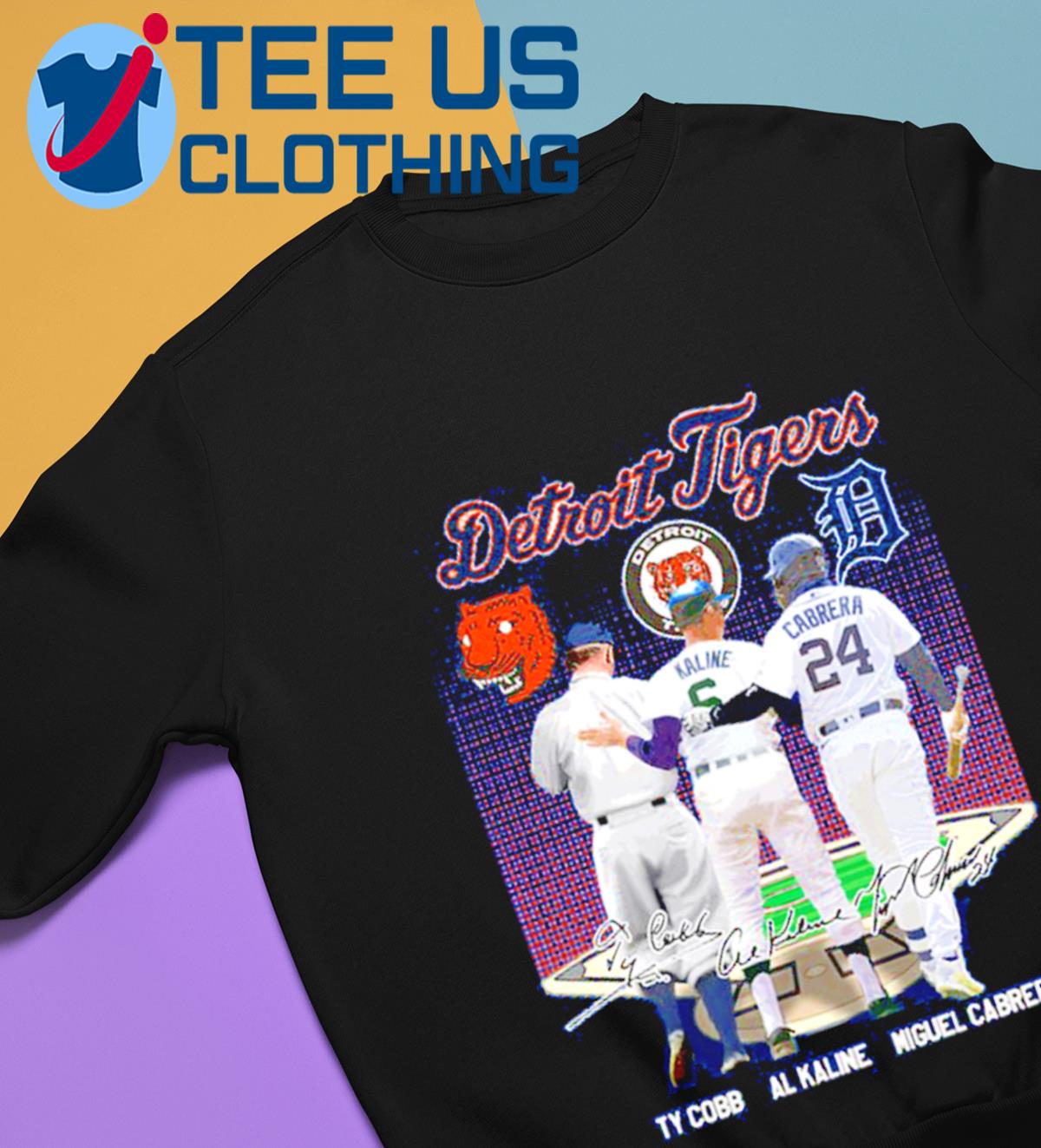 Official detroit Tigers Legends Ty Cobb Al Kaline Cabrera T Shirt