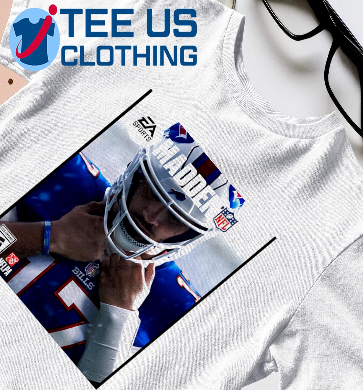 HOT SALE - Josh Allen Buffalo Bills Madden 2024 '24 Cover T Shirt Size  S - 3XL