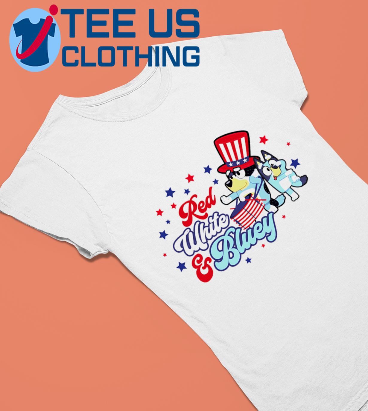 Red White Bluey 4th July Independence Day American Flag Shirt - Jolly  Family Gifts