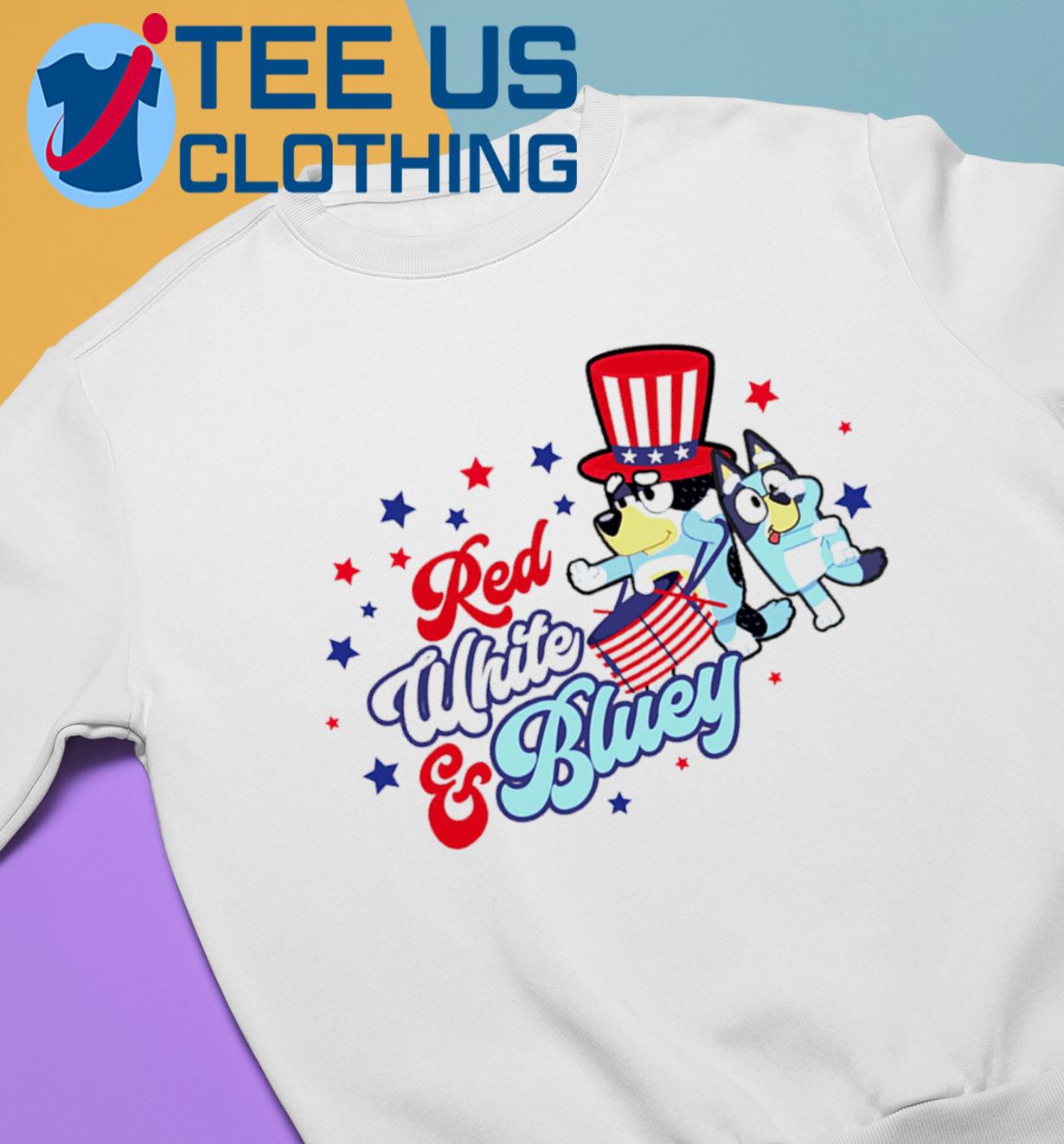 Red White Bluey 4th July Independence Day American Flag Shirt - Jolly  Family Gifts