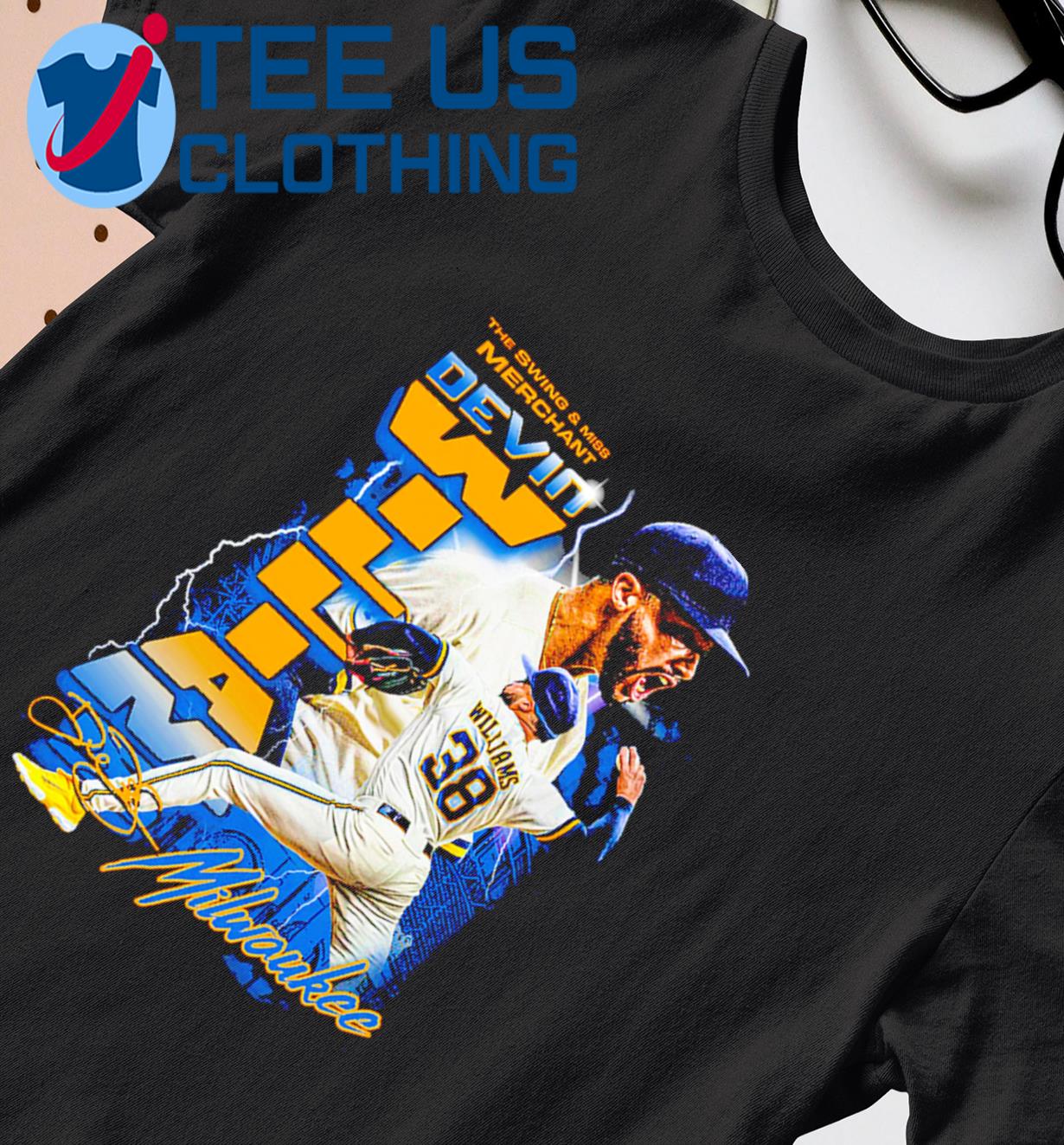 Official devin Williams Swing & Miss Merchant MLBPA Tee shirt