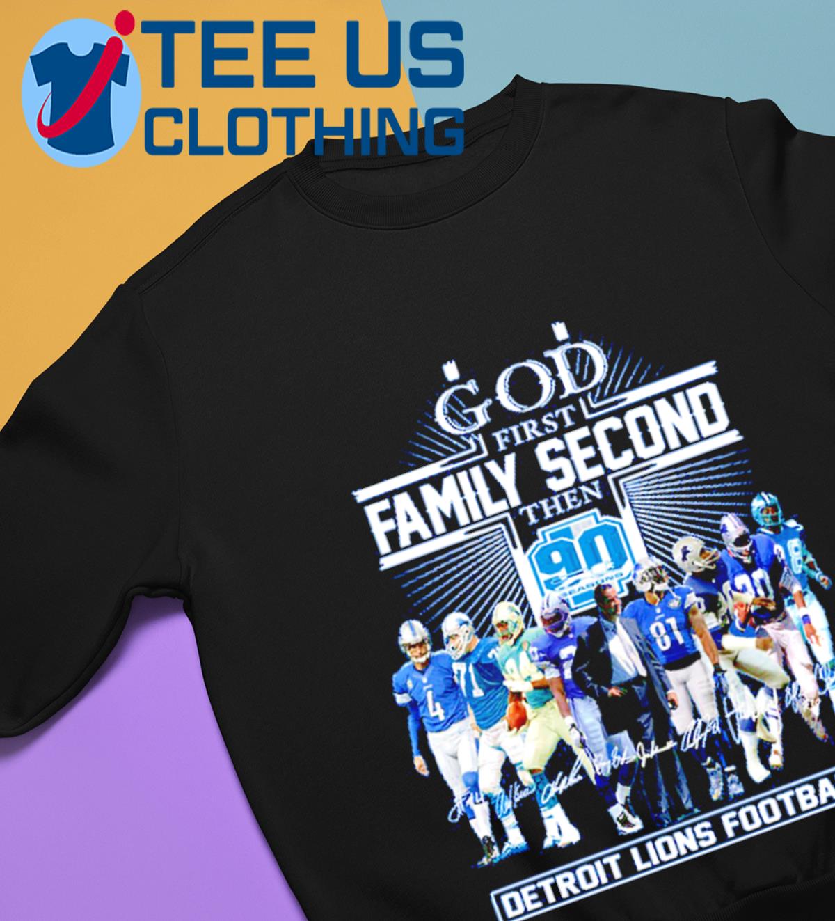 90 Seasons Detroit Lions Football Signatures Shirt, hoodie