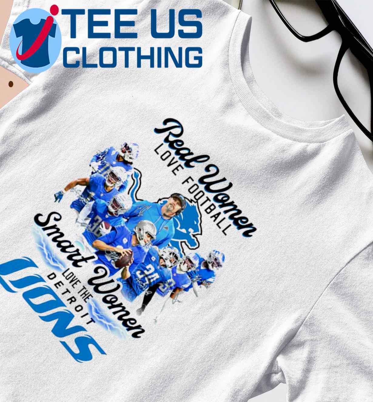 Real Women Love Football Smart Women Love The Detroit Lions 2023 Shirt