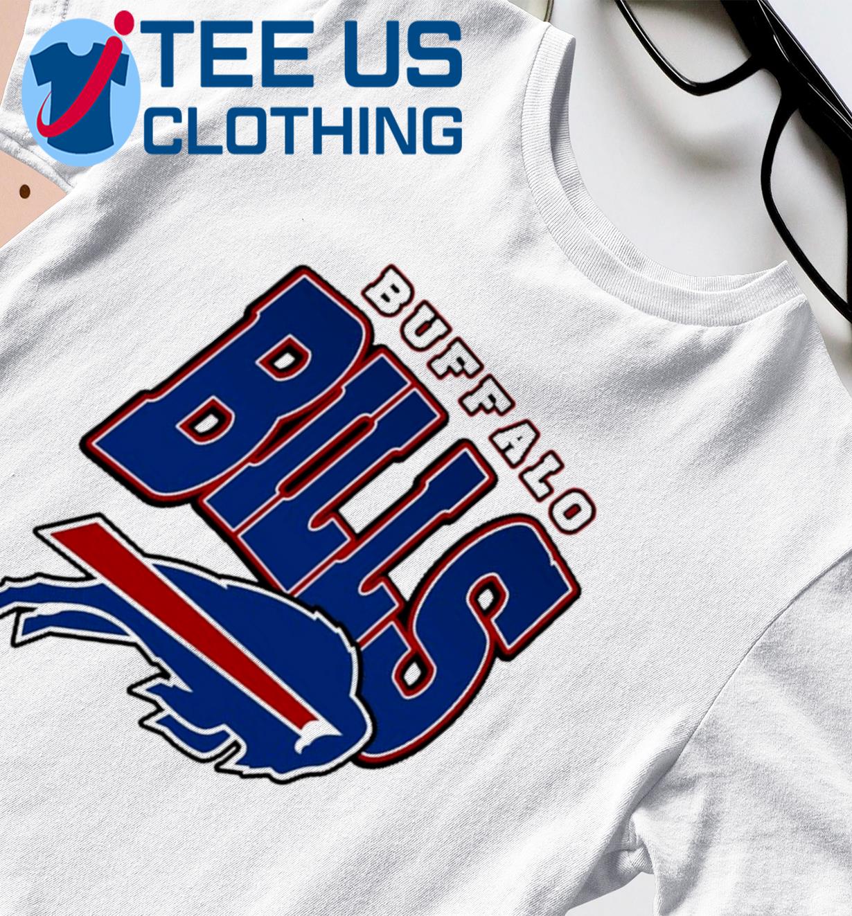 Women's Buffalo Bills Slant Red V-Neck T-Shirt