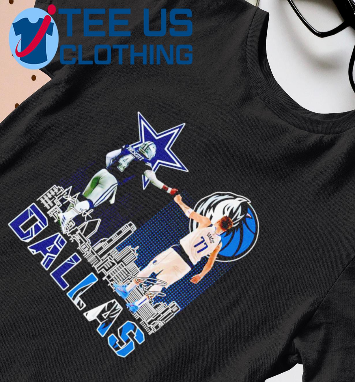 Dallas Cowboys Prescott And Mavericks Doncic City Champion Signatures T- shirt,Sweater, Hoodie, And Long Sleeved, Ladies, Tank Top