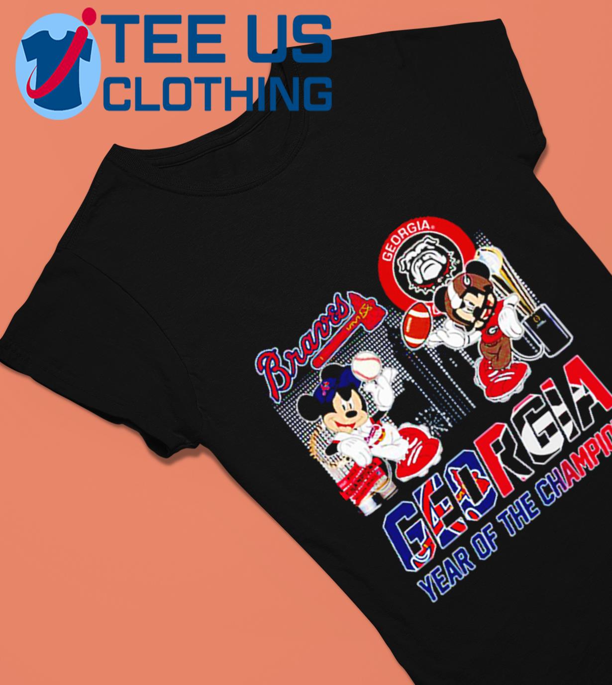 Mickey Mouse Georgia Bulldogs Atlanta Braves Georgia Year Of The Champions  Shirt, hoodie, sweater, long sleeve and tank top