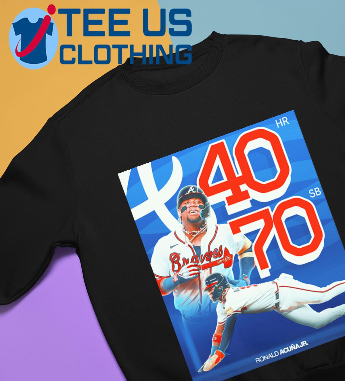 Official ronald Acuna Jr 40 Home Runs Atlanta Braves Poster shirt, hoodie,  sweater, long sleeve and tank top