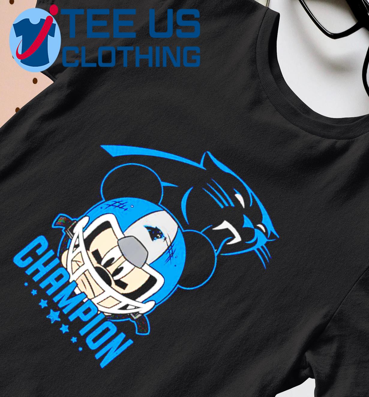 Official mickey Mouse playing rugby Carolina Panthers shirt