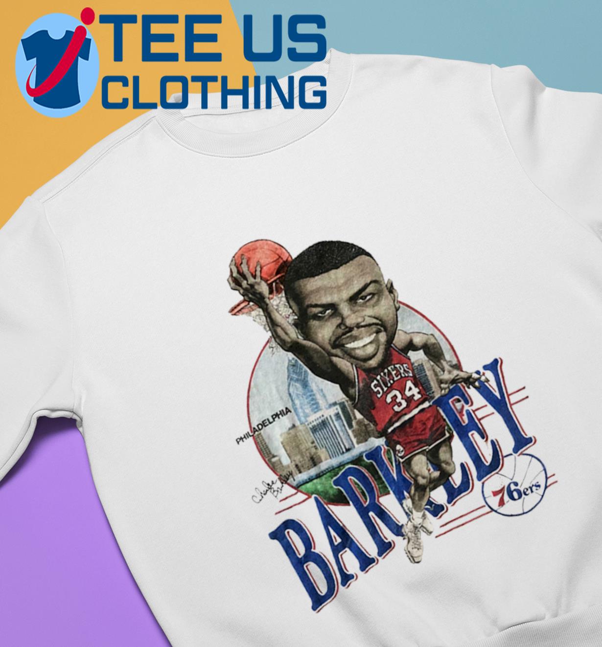 Charles Barkley Philadelphia 76ers Caricature 80s Shirt - The