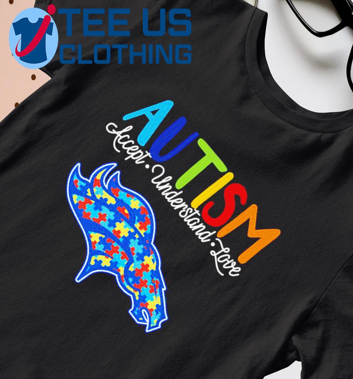 Denver Broncos Autism Awareness Accept Understand Love Shirt - Zerelam