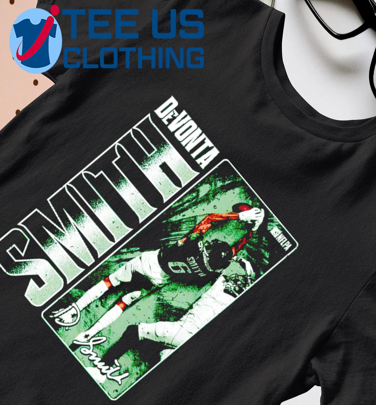 DeVonta Smith Philadelphia Eagles Men's Green Name & Number Logo T-Shirt 