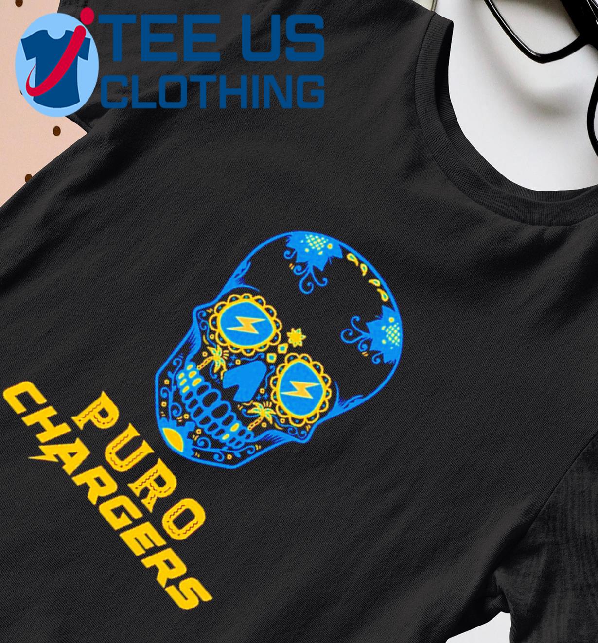 Skull Los Angeles Chargers T-Shirt, Custom prints store