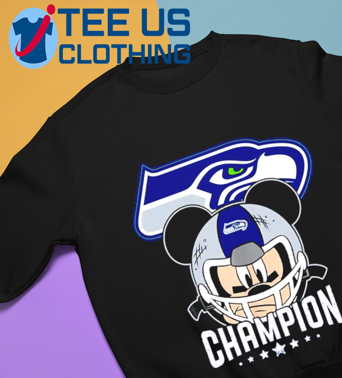 I Love The Seahawks Mickey Mouse Seattle Seahawks T-Shirt - T