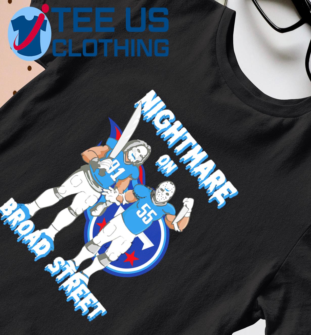 Billy and Jason Voorhees nightmare on broad street Tennessee Titans  Halloween shirt, hoodie, sweater, long sleeve and tank top