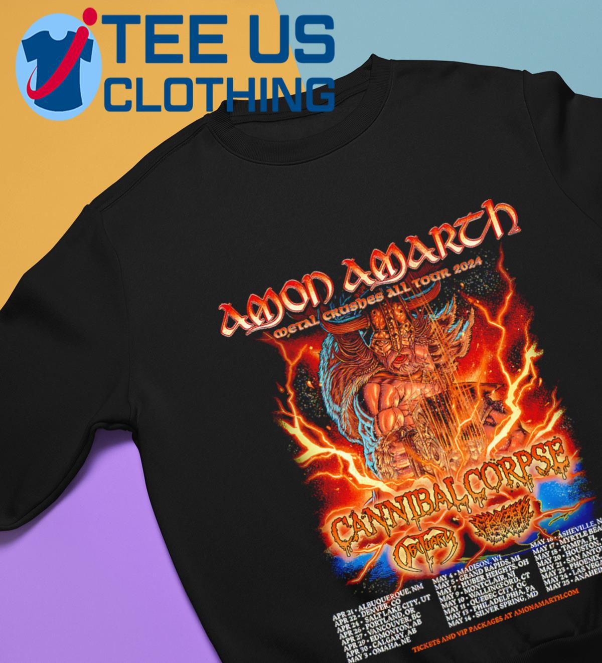 Amon Amarth Metal Crushes All Tour 2024 Cannibal Corpse TShirt, hoodie